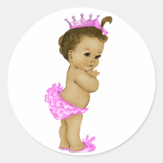  roze prinses Baby shower Stickers (Voorkant)