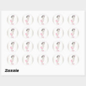  roze prinses Baby shower Stickers (Vel)