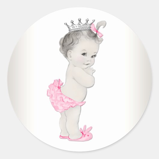  roze prinses Baby shower Stickers (Voorkant)