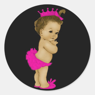  roze prinses Baby shower Stickers