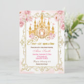 Roze Prinses Baby Shower Uitnodiging (Staand voorkant)