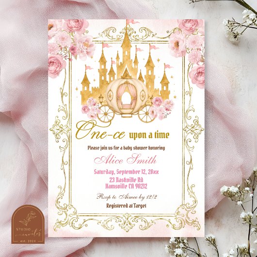Roze Prinses Baby Shower Uitnodiging