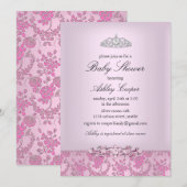 Roze Prinses Baby Shower Uitnodiging (Voorkant / Achterkant)