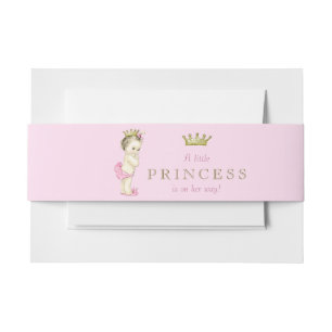 Roze Prinses Baby Shower Uitnodigingen Wikkel