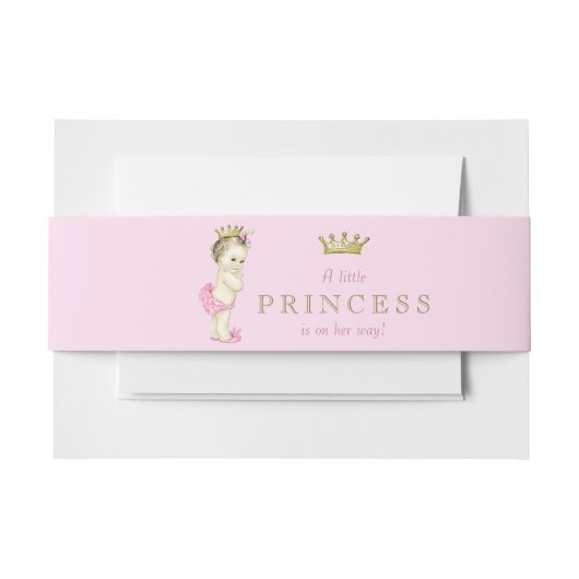 Roze Prinses Baby Shower Uitnodigingen Wikkel (Voorkant Voorbeeld)