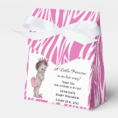 Roze  Prinses Baby shower Zebra Patroon Bedankdoosjes (Voorkant Zijde)