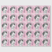 Roze prinses babyshower inpakpapier (Vlak)