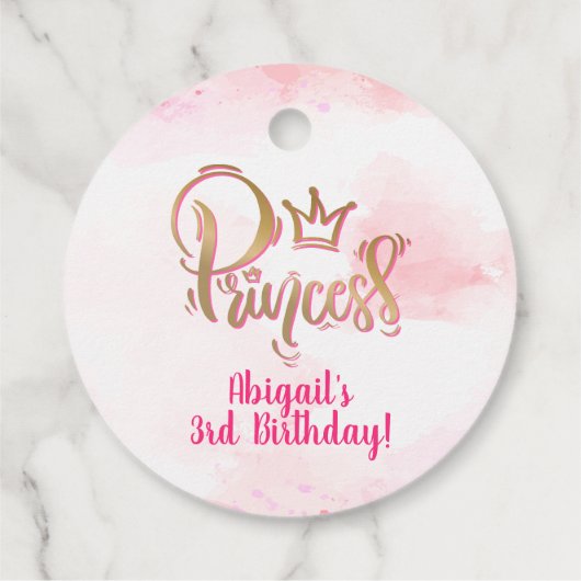  roze prinses bedankjes labels (Achterkant)