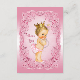 Roze prinses bedankt Baby shower