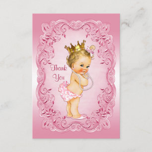 Roze  prinses bedankt Baby shower