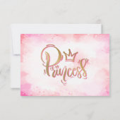 Roze prinses bedankt jullie kaarten (Achterkant)