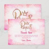 Roze prinses bedankt jullie kaarten (Voorkant / Achterkant)