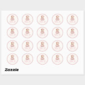 Roze Prinses Beer Baby Meisje Baby shower Ronde Sticker (Vel)