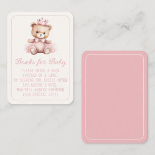 Roze Prinses Beer Boeken voor Baby Informatiekaartje