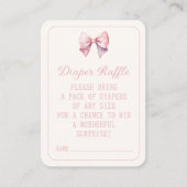 Roze Prinses Beer Boog Luier Raffle Informatiekaartje (Voorkant)