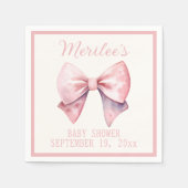 Roze Prinses Beer Bow Baby Meisje Baby shower Servet (Voorkant)