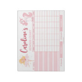 Roze prinses beloningskaart Gepersonaliseerde naam Notitieblok (Linkerzijde)