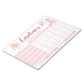 Roze prinses beloningskaart Gepersonaliseerde naam Notitieblok (Schuin)