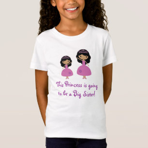 Roze prinses Big Sister - Donkere huid T-shirt