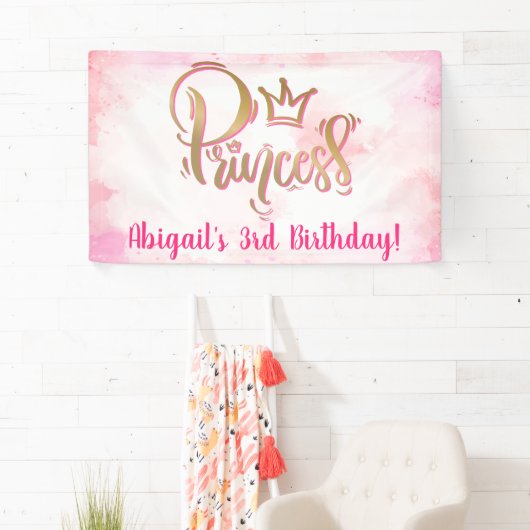 roze prinses Birthday Spandoek (Insitu)