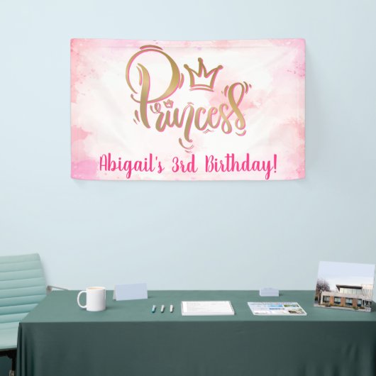 roze prinses Birthday Spandoek (Beurs)