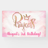 roze prinses Birthday Spandoek (Horizontaal)
