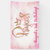 roze prinses Birthday Spandoek (Verticaal)