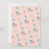 Roze Prinses Bloemen Cake Meisje Verjaardag Uitnod Kaart (Achterkant)