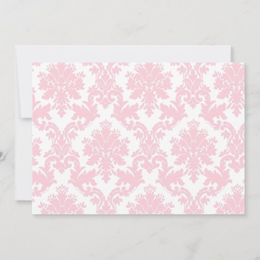 Roze prinses blond haar Damask en Pearls Kaart (Achterkant)