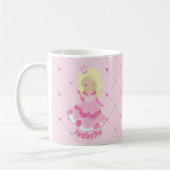 roze prinses blond meisje aangepaste Kinder Koffiemok (Links)
