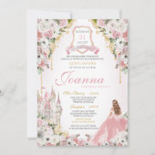 Roze Prinses Blush Goud Koninklijk Kasteel Quincea Kaart (Voorkant)