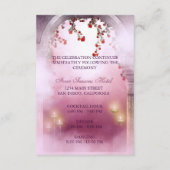 Roze prinses Carriage Enchanted Reception Card Informatiekaartje (Achterkant)