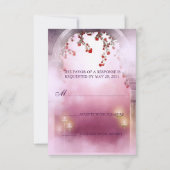 Roze prinses Carriage Enchanted RSVP Kaartje (Achterkant)