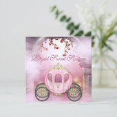 Roze prinses Carriage Enchanted Sweet 16 Kaart (Staand voorkant)