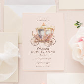 Roze Prinses Carriage Sprookje Verjaardagsfeest Kaart