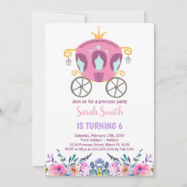 Roze Prinses Carriage Uitnodiging voor verjaardag
