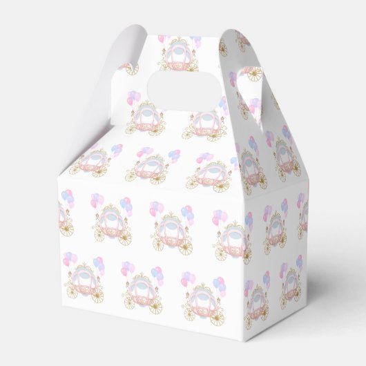 Roze Prinses Carriage Verjaardagsfeestje Favor Box Bedankdoosjes (Achterkant)