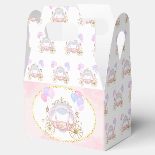 Roze Prinses Carriage Verjaardagsfeestje Favor Box Bedankdoosjes (Geopend)