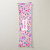 Roze prinses Cotton Body Pillow ( 20 x 54 inch) Lichaamskussen (Voorkant Verticaal)