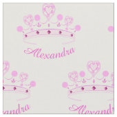 Roze prinses Crown Custom Name Stof (Close Up)