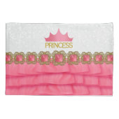 Roze prinses Crown met ruffle Print Kussensloop (Achterkant)