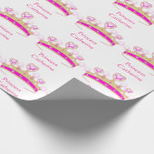 roze prinses Crown Optionele douanenaam Cadeaupapier (Hoek)