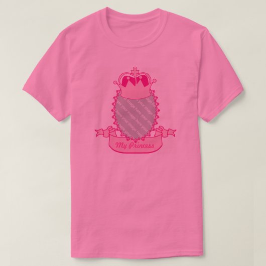  roze prinses Crown Photo T-shirt (Design voorkant)