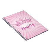 Roze prinses Crown Tiara juwelen spiral notebook Notitieboek (Rechterzijde)