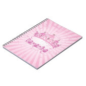 Roze prinses Crown Tiara juwelen spiral notebook Notitieboek (Linkerzijde)