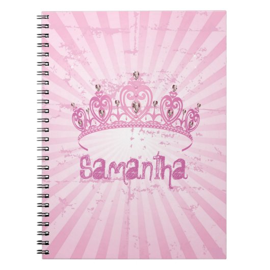 Roze prinses Crown Tiara juwelen spiral notebook Notitieboek (Voorkant)