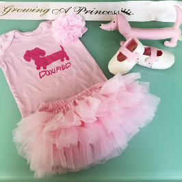 Roze Prinses Dachshund Doxified Baby Een stuk Romper
