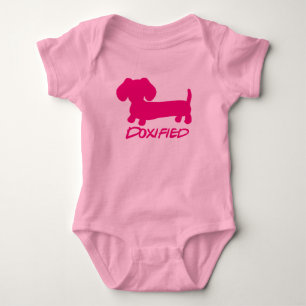 Roze Prinses Dachshund Doxified Baby Een stuk Romper