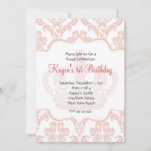 Roze Prinses Damast Kaart (Voorkant)