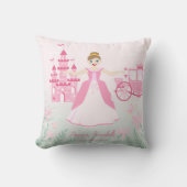 Roze Prinses Droom Verjaardagsfeest Kussen (Voorkant)